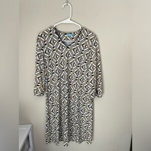 J. McLaughlin Raylon Blend Geometric Midi Dress Size Small